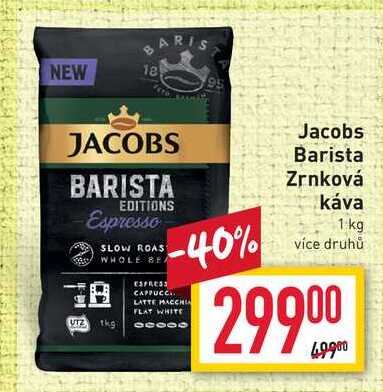 Jacobs Barista Zrnková káva 1 kg více druhů