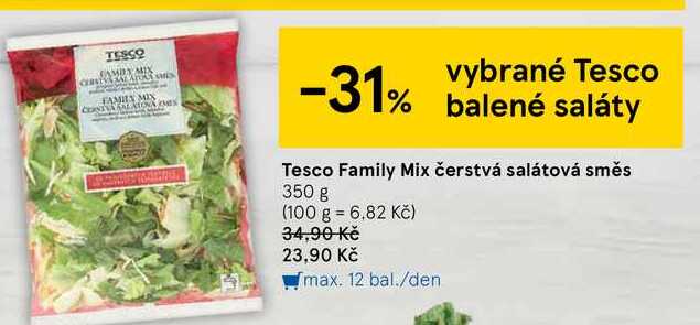 Tesco Family Mix čerstvá salátová směs 350 g