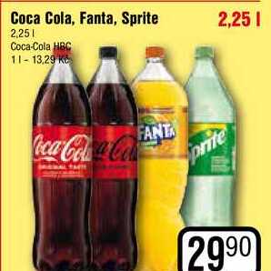 Coca Cola, Fanta, Sprite 2.25l