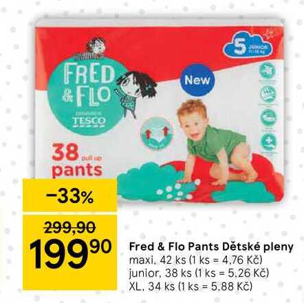 Fred & Flo Pants Dětské pleny maxi. 42 ks