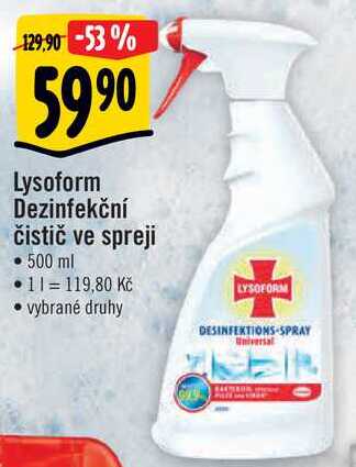 Lysoform Dezinfekční čistič ve spreji, 500 ml