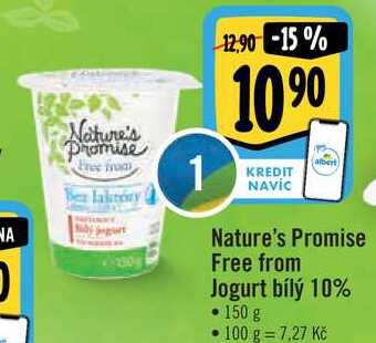 Nature's Promise Free from Jogurt bílý 10%, 150 g