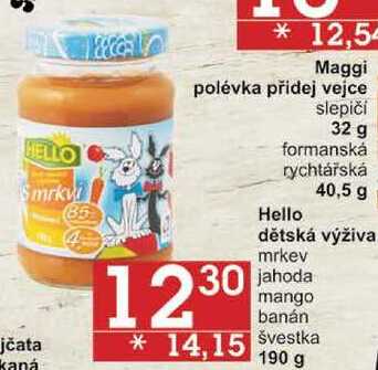 Hello dětská výživa mrkev, 190 g 