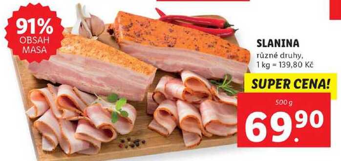 SLANINA různé druhy, 500 g
