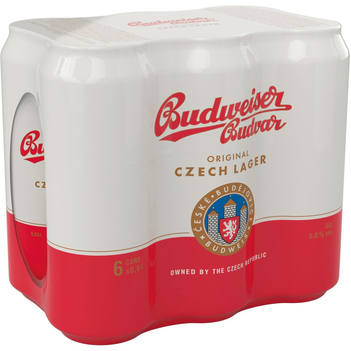 Budweiser Budvar světlý ležák pivo 6×0,5 plech