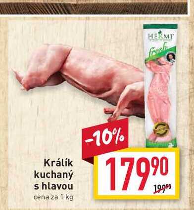 Králík kuchaný s hlavou cena za 1 kg