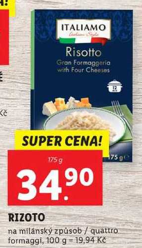 RIZOTO na milánský způsob / quattro formaggi, 175 g