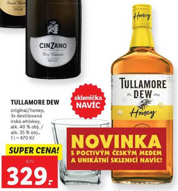 ARCHIV | TULLAMORE DEW original/honey, 0,7 l + sklenička v akci platné ...