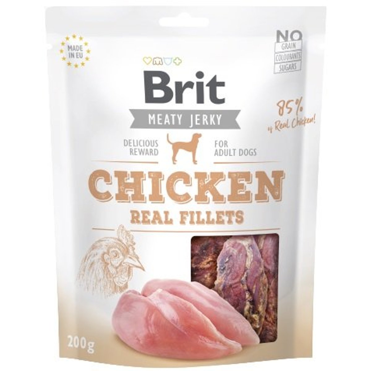 Brit Jerky Sušené masové pamlsky – kuřecí filety