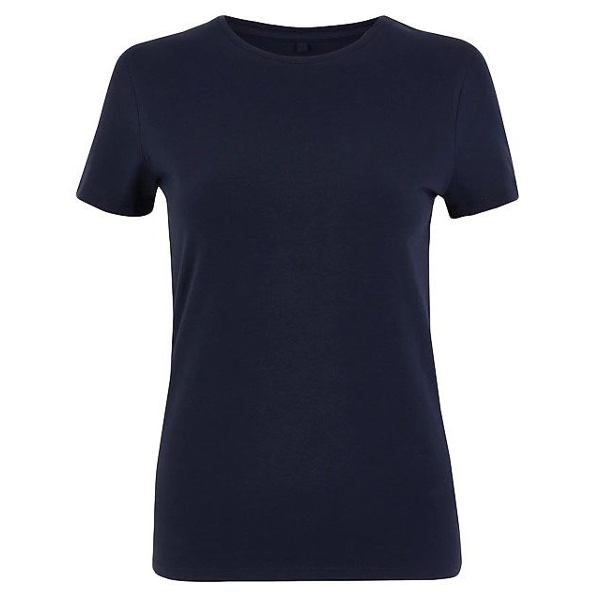 Marks & Spencer Dámské bavlněné tričko s kulatým výstřihem, modré, fitted fit, velikosti 16
