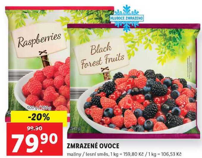 ZMRAZENÉ OVOCE maliny / lesní směs, 500 g/750 g