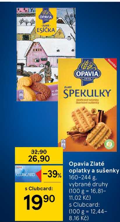 Opavia Zlaté oplatky a sušenky 160-244 g