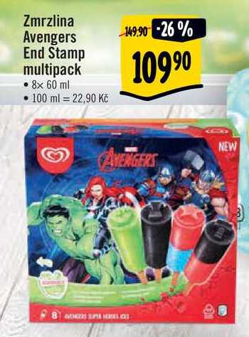 Zmrzlina Avengers End Stamp multipack, 8x 60 ml