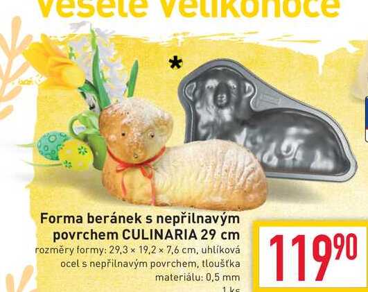 Forma beránek s nepřilnavým povrchem CULINARIA 29 cm