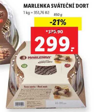 MARLENKA SVÁTEČNÍ DORT, 850 g