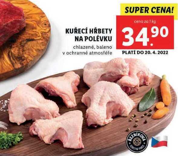KUŘECÍ HŘBETY NA POLÉVKU chlazené, cena za 1 kg