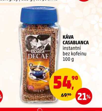 KÁVA CASABLANCA instantní bez kofeinu, 100 g