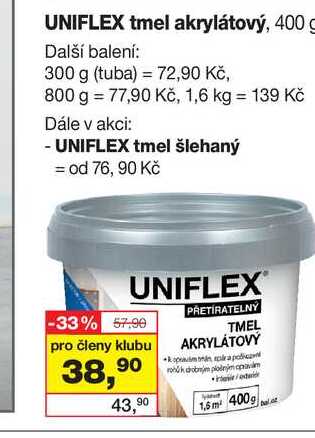 UNIFLEX tmel akrylátový, 400g
