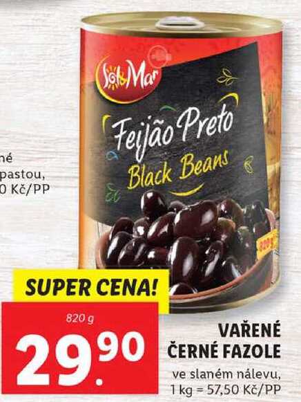 VAŘENÉ ČERNÉ FAZOLE, 820 g