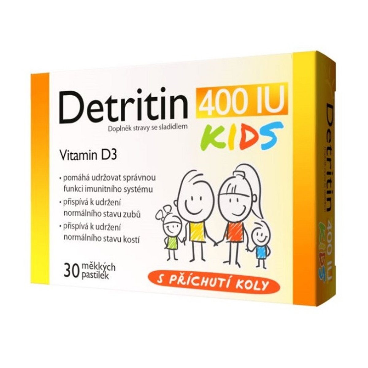 Detritin Kids 400IU vitamin D3 30 měkkých pastilek