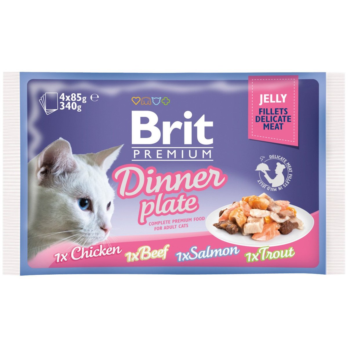 Brit Premium Cat Dinner Plate kapsičky 4×85 g