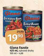 Giana Fazole 425 ml, Vybrané druhy 