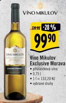 Víno Mikulov Exclusive Morava, 0,75 l