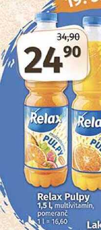 Relax Pulpy 1,5l multivitamin, pomeranč 