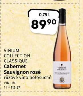 Vinium Cabernet Sauvignon rosé růžové víno polosuché 0,75l