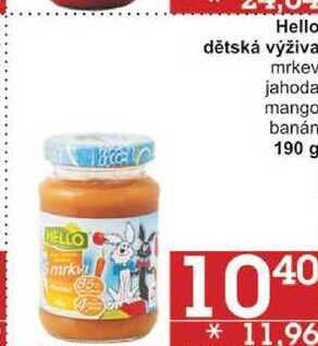 Hello dětská výživa mrkev, 190 g