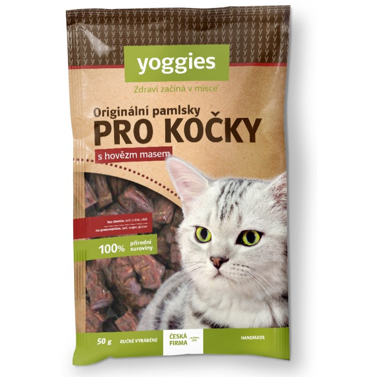 Yoggies Originální pamlsky pro kočky s hovězím masem