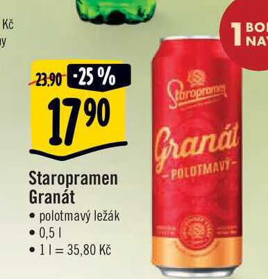 Staropramen Granát pivo ležák polotmavý 0,5l