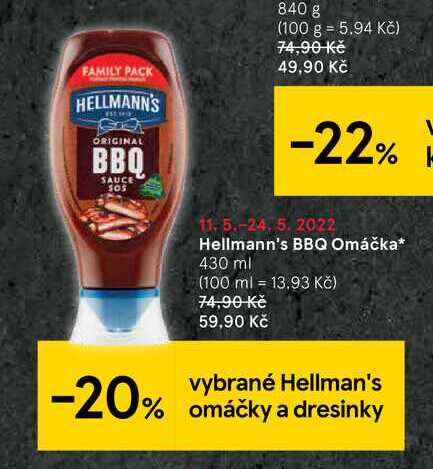 Hellmann's BBQ Omáčka* 430 ml 