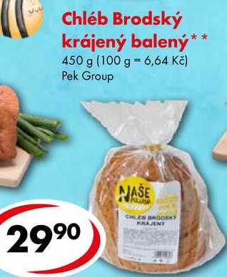 Chléb Brodský krájený balený, 400 g