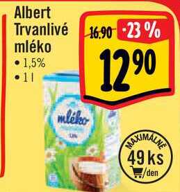 Albert Trvanlivé mléko, 1 l 