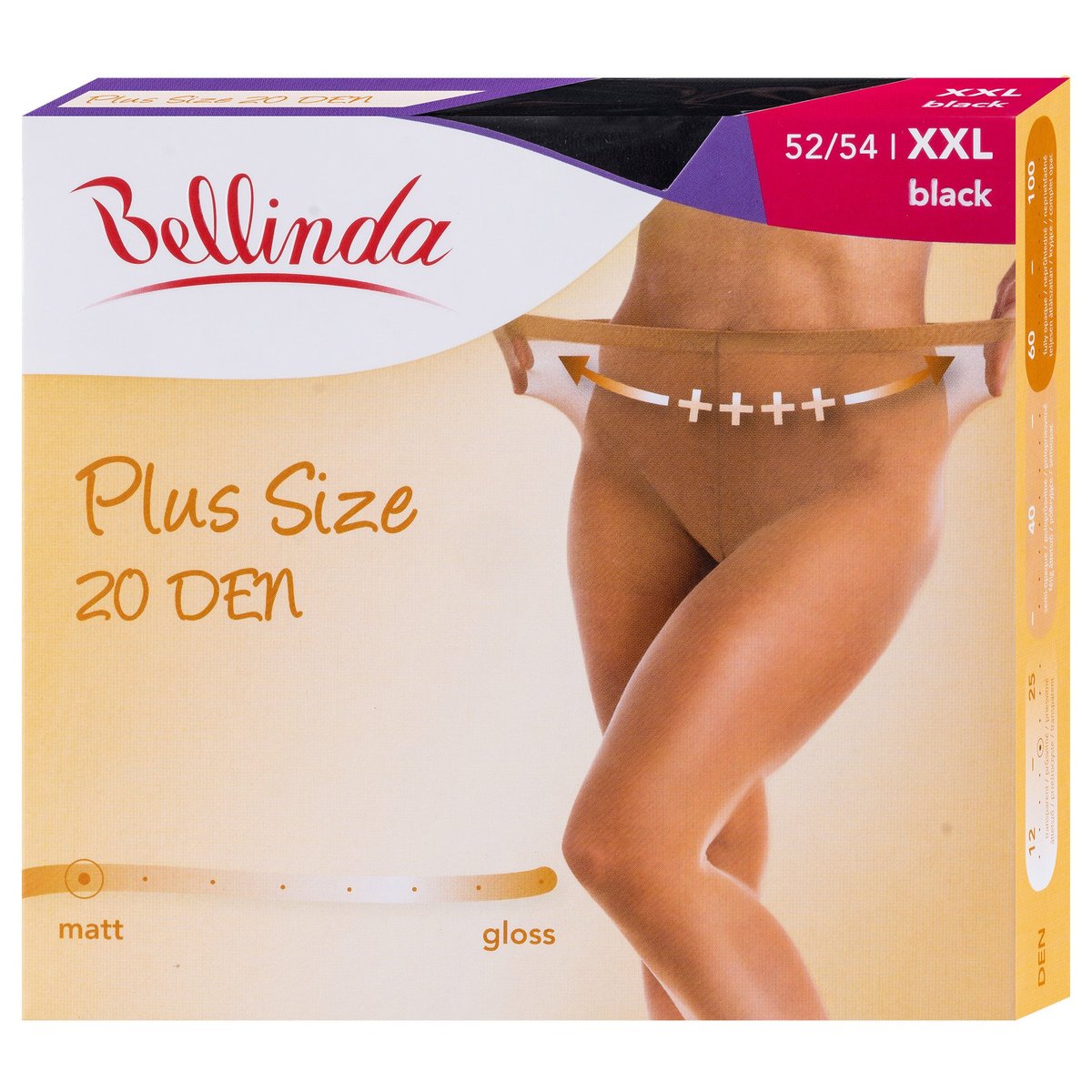 Bellinda Punčochové kalhoty Plus size, černé, velikost XXL