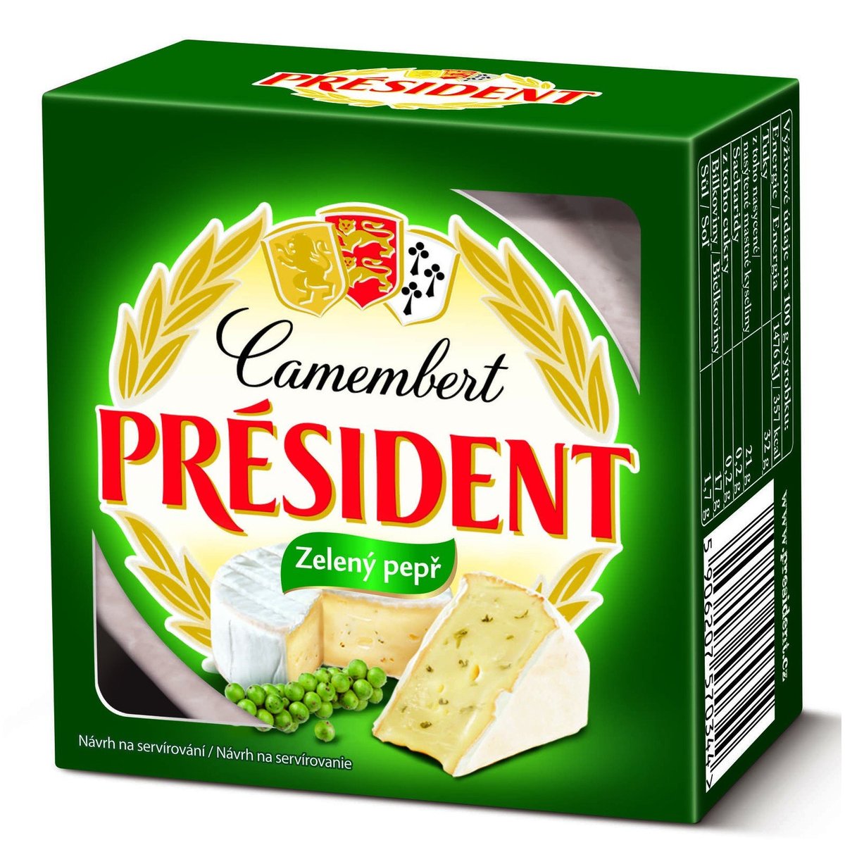 Président Camembert zelený pepř