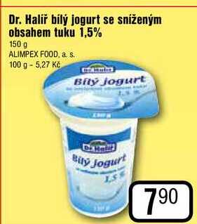 Dr. Halif bílý jogurt se sníženým obsahem tuku 1,5% 150 g