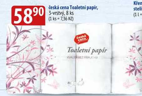 Česká cena Toaletní papír 3-vrstvý, 8 ks