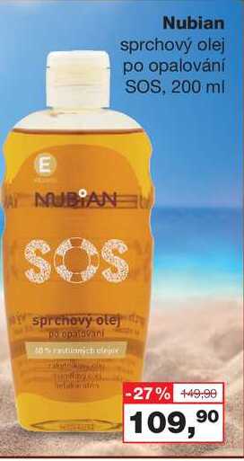 Nubian sprchový olej po opalování SOS, 200 ml 