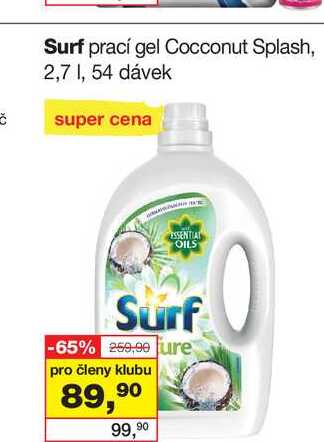 Surf prací gel Cocconut Splash, 54 dávek 