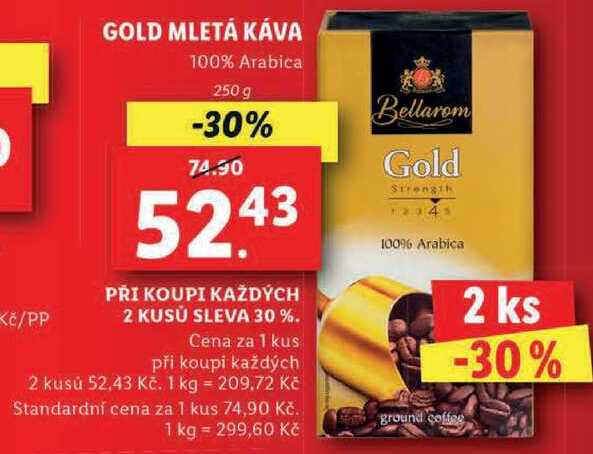 GOLD MLETÁ KÁVA, 250 g