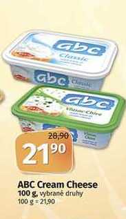 ABC Cream Cheese 100 g vybrané druhy 