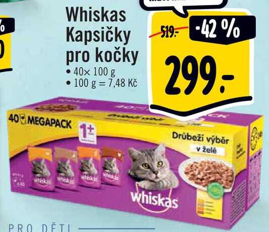 Whiskas Kapsičky pro kočky, 40x 100 g 