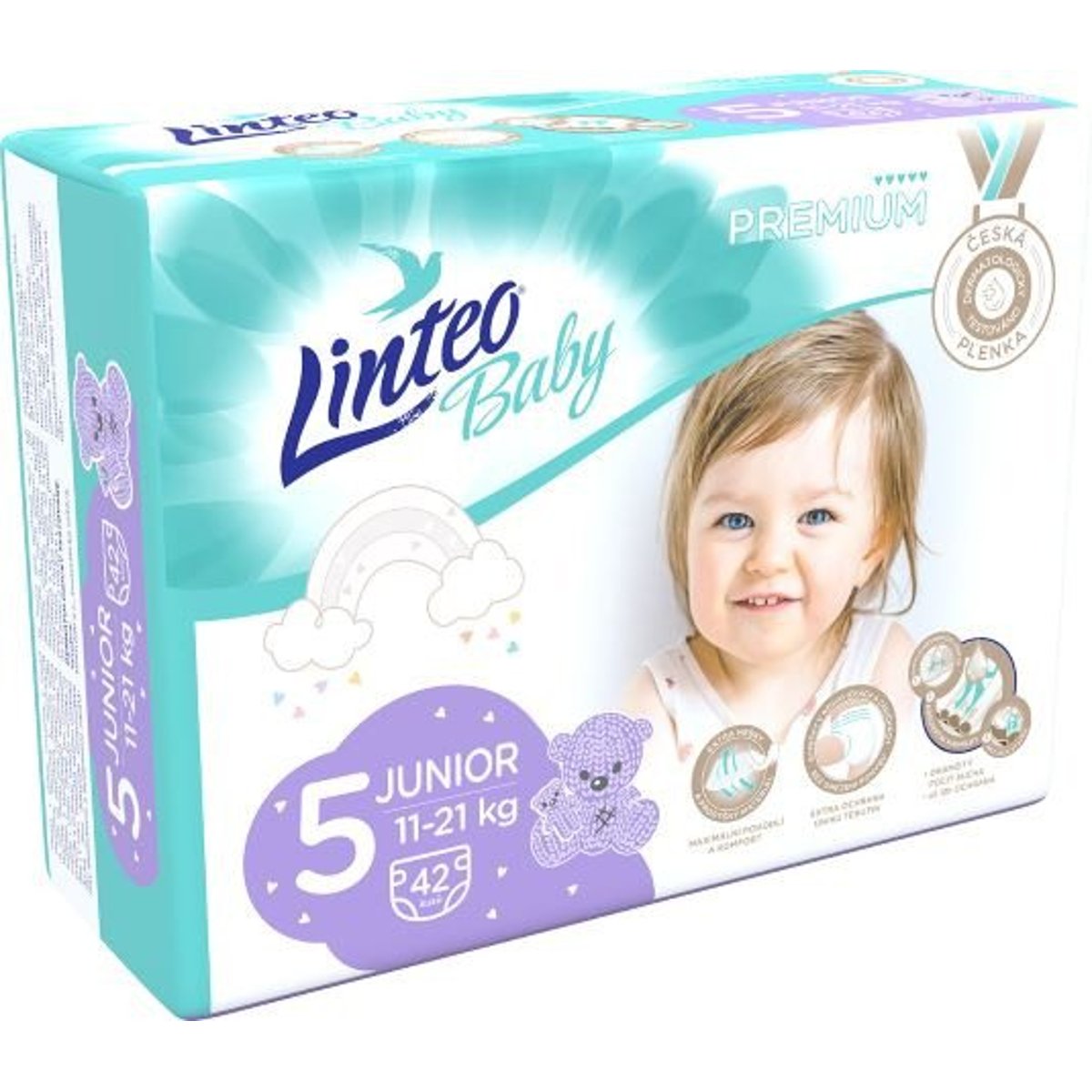 Linteo Baby Premium jednorázové plenky junior (velikost 5) 11–21 kg