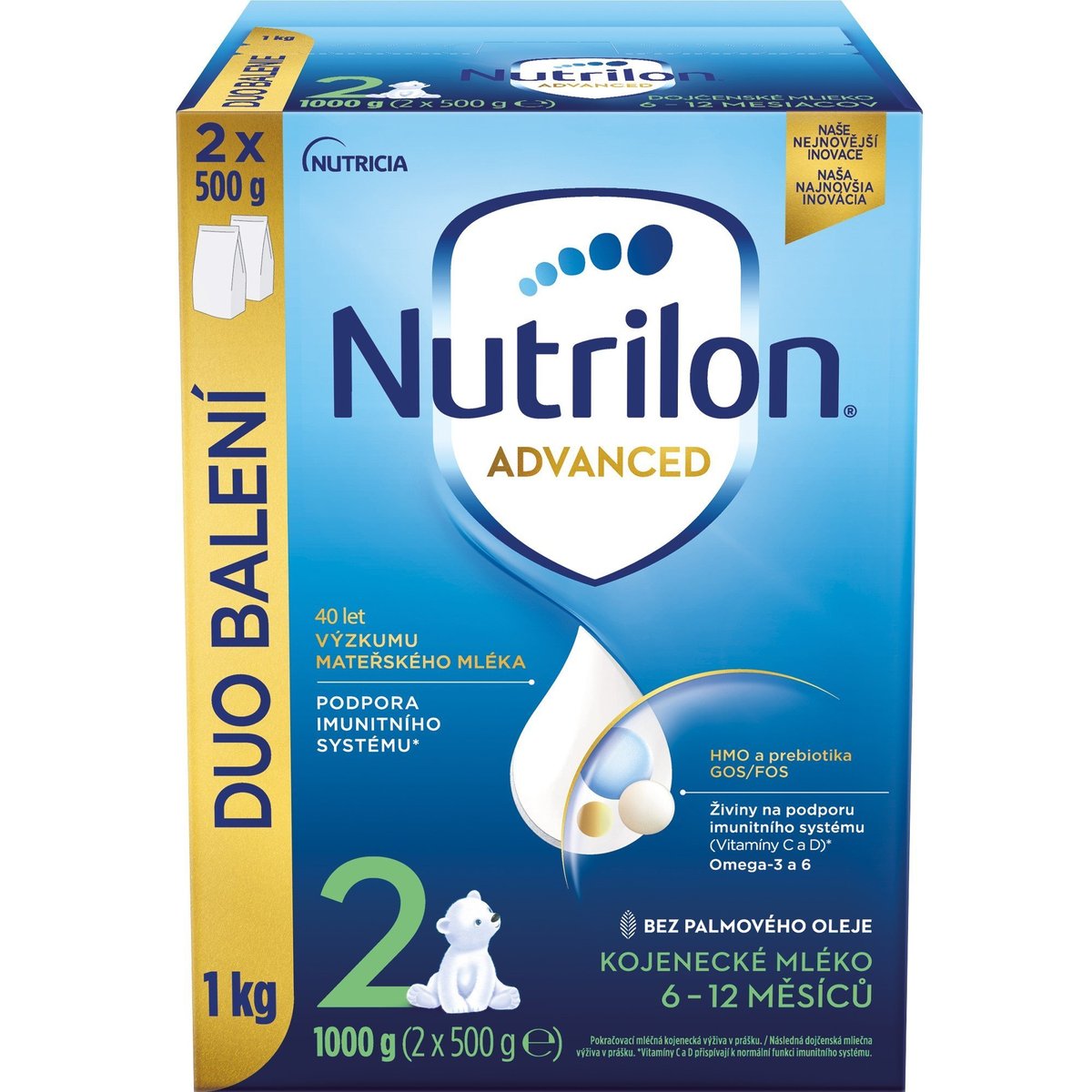 Nutrilon Advanced 2 pokračovací kojenecké mléko – duo balení