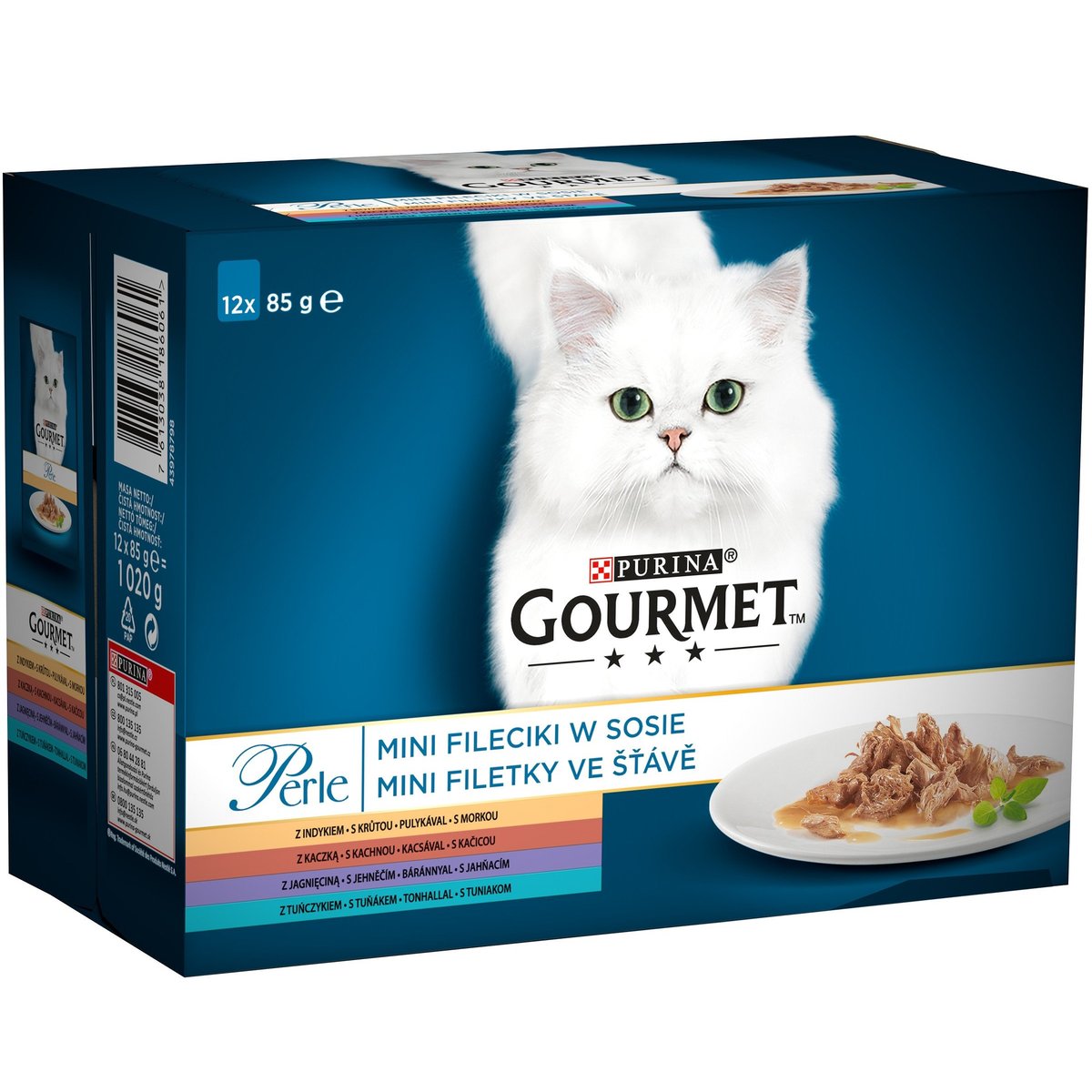Gourmet Perle Mini filetky ve šťávě se zeleninou – mix. výběr 12×85 g pro kočky