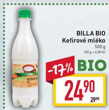 BILLA BIO Kefírové mléko 500 g v akci