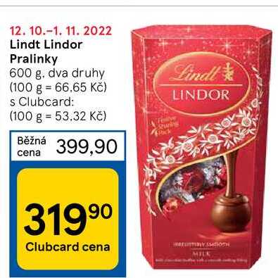Lindt Lindor Pralinky 600 g