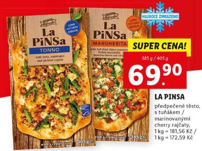 LA PINSA předpečené těsto, 385 g/405 g